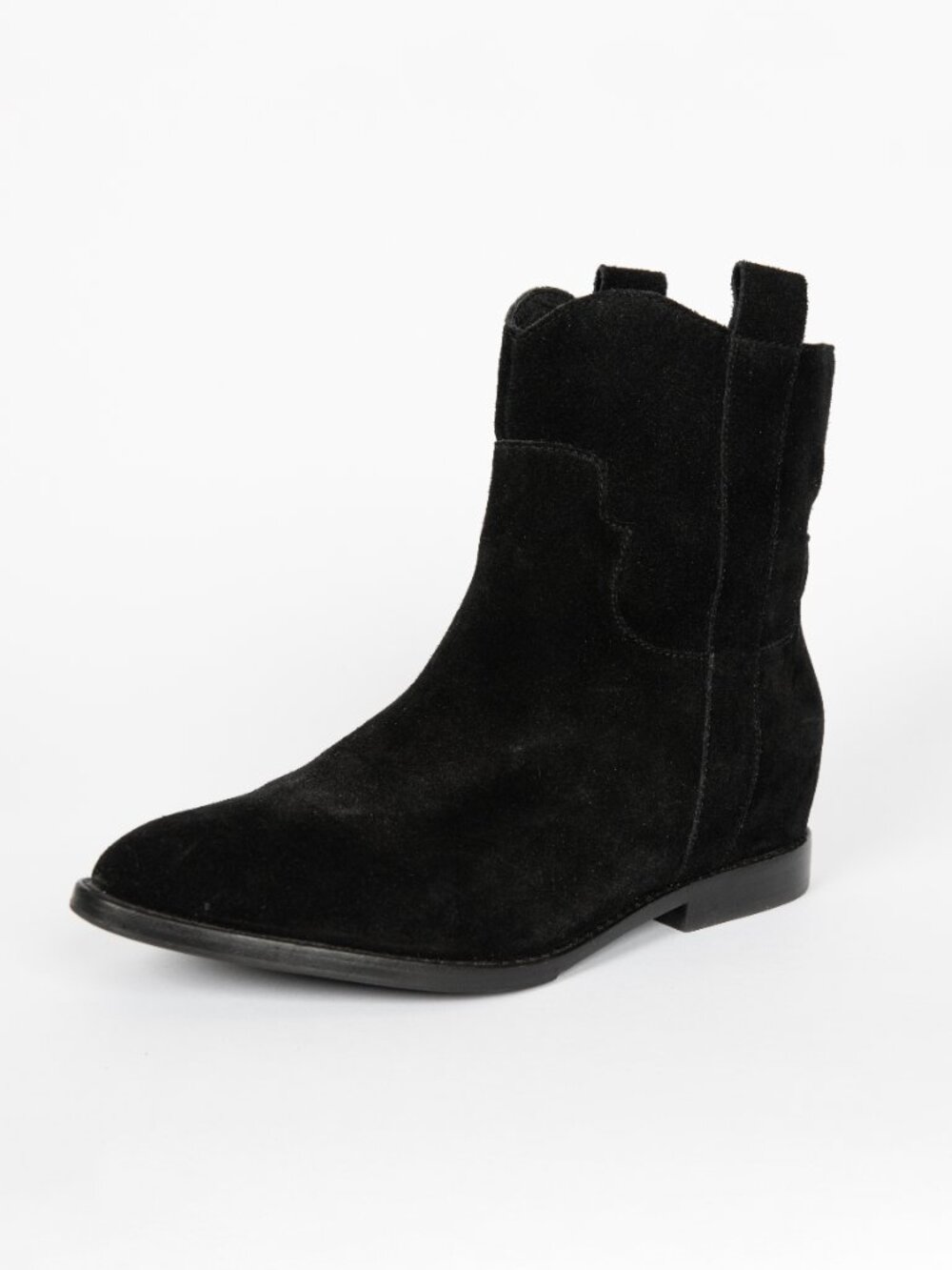 JANE Suede Black Ankle Booties Size 40 EU‎ 9 US Western Style Boots Shoes